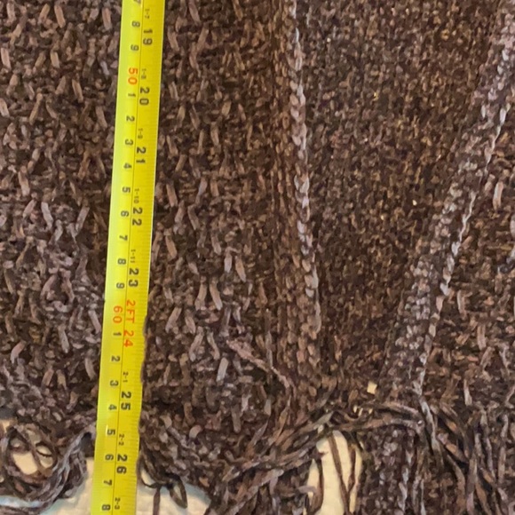DAVI & DANI NWT Brown Soft Fringed Open sweater with 3/4 sleeves. - Picture 8 of 10